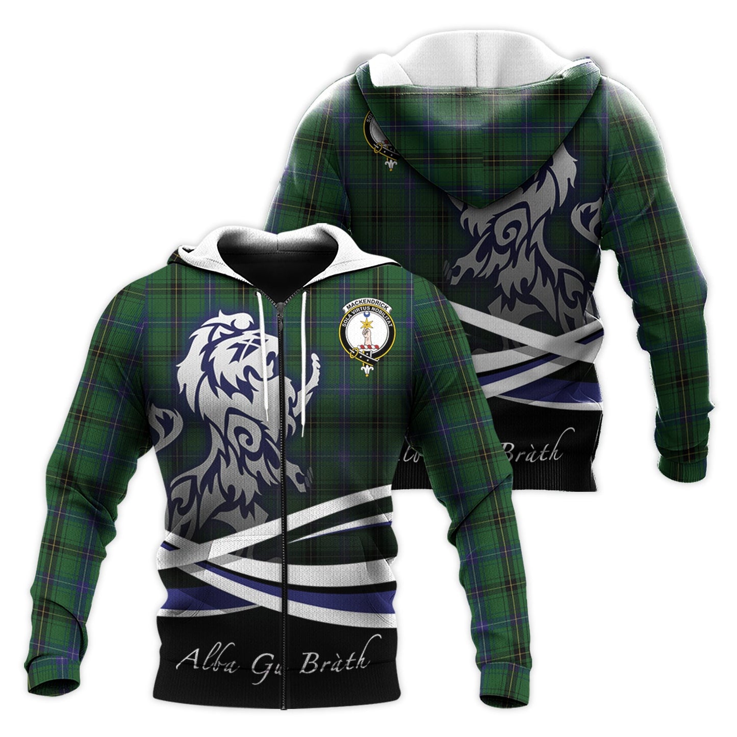 Printivon Mackendrick Tartan Scottish Lion Hoodie