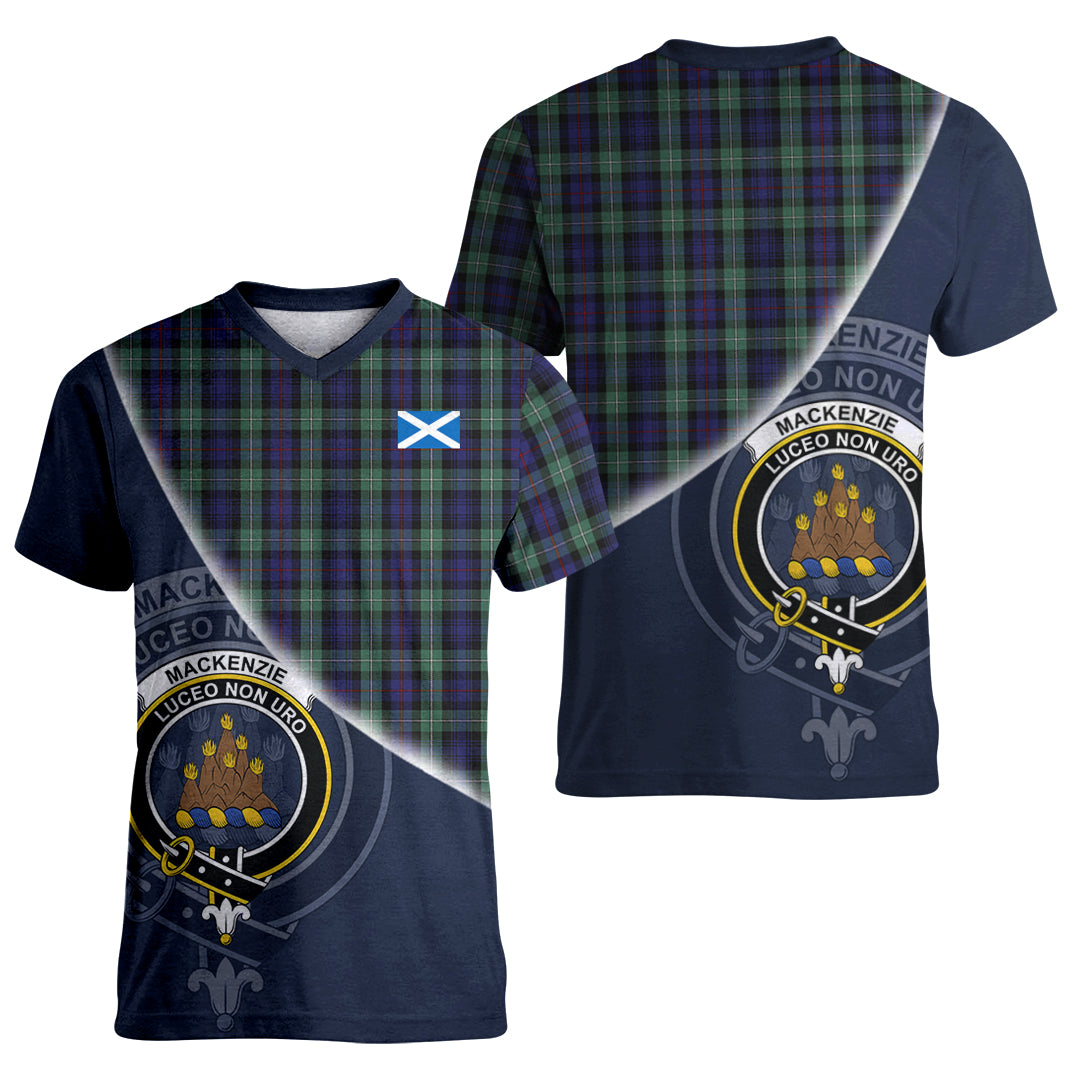 Printivon MacKenzie Hunting Green Tartan Scottish Crest T Shirt