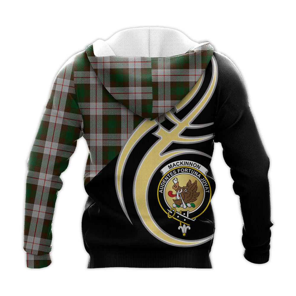 Printivon Mackinnon Dress Clan Believe In Me Crest Tartan Knitted Hoodie Custom Your Text