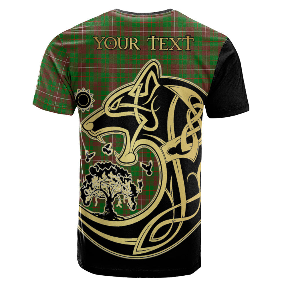 Printivon MacKinnon Hunting Modern Crest Celtic Wolf Tartan T Shirt Custom Your Text