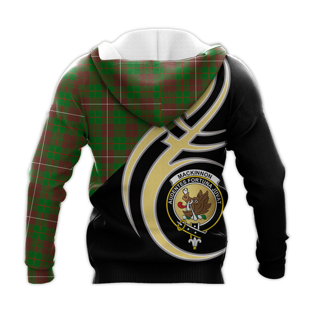 Printivon Mackinnon Hunting Modern Clan Believe In Me Crest Tartan Knitted Hoodie Custom Your Text