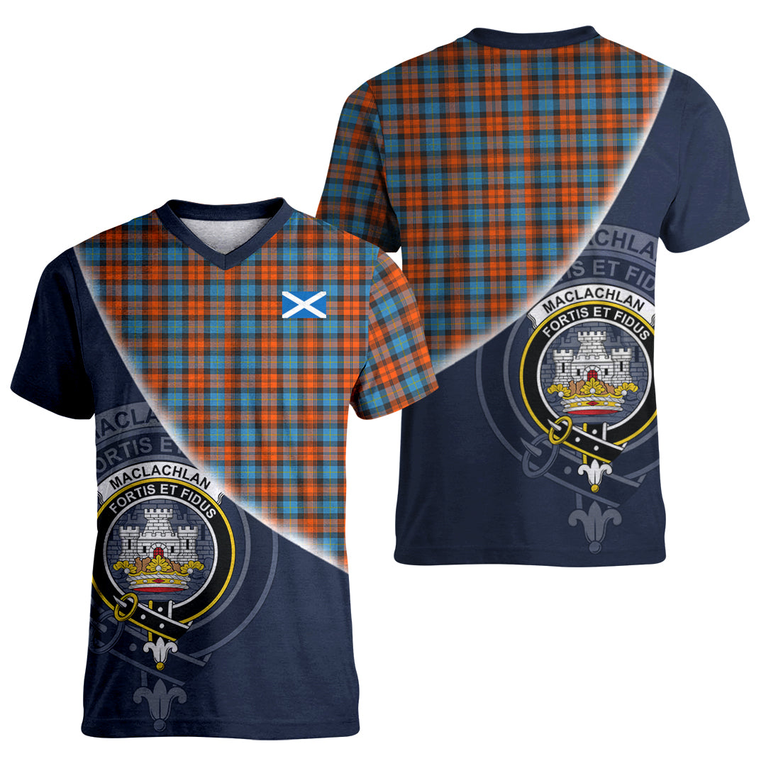 Printivon MacLachlan Ancient Tartan Scottish Crest T Shirt