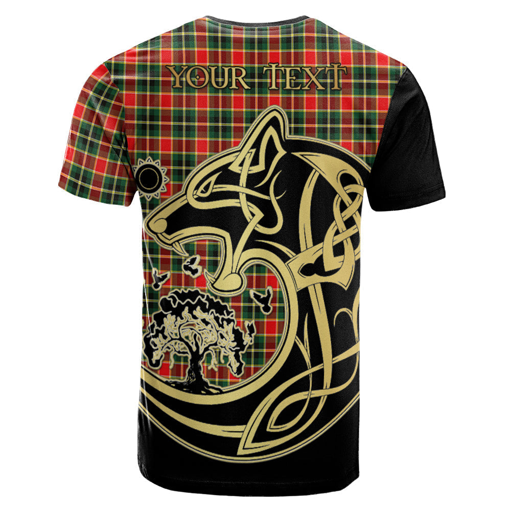 Printivon MacLachlan Hunting Modern Crest Celtic Wolf Tartan T Shirt Custom Your Text