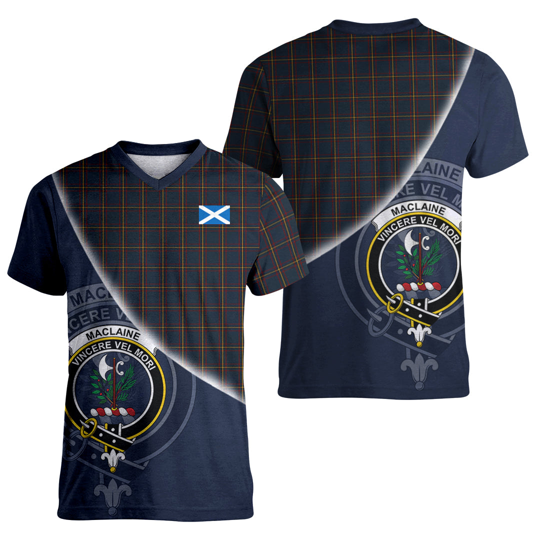 Printivon MacLaine of Lochbuie Hunting Tartan Scottish Crest T Shirt