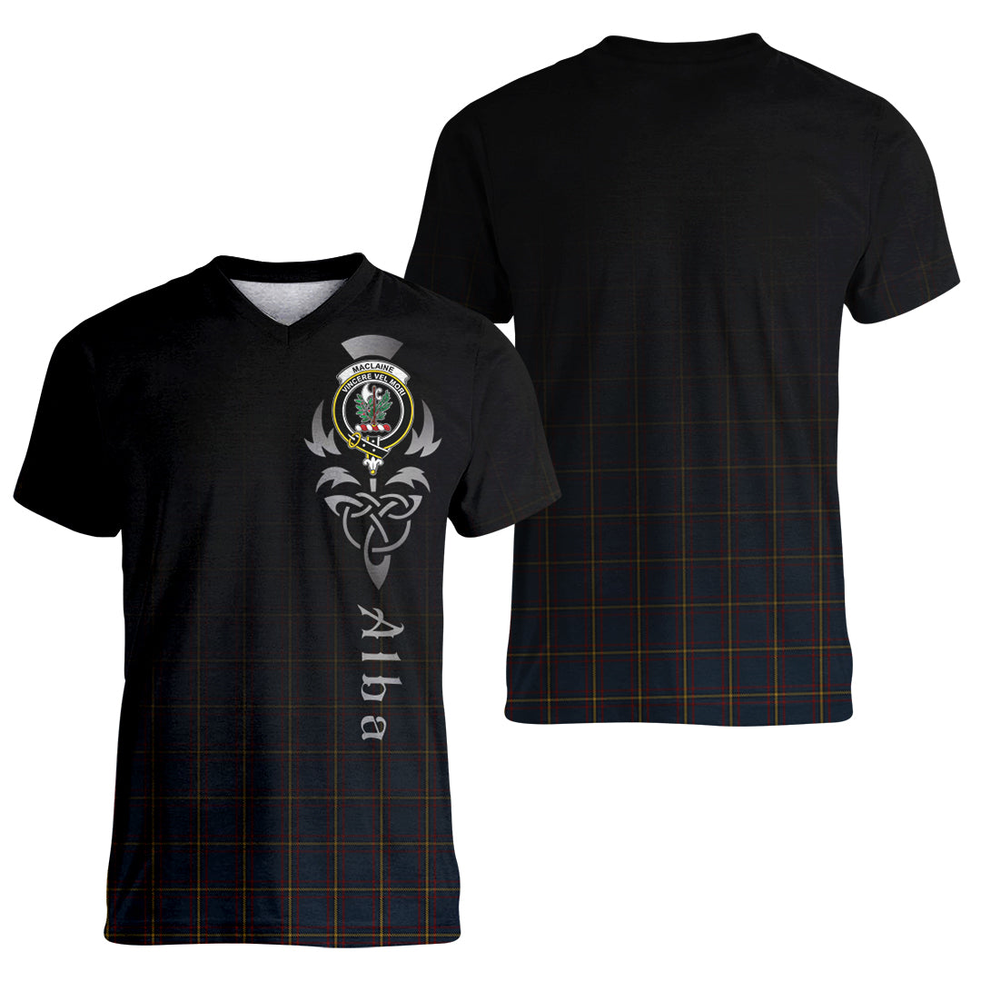 Printivon MacLaine of Lochbuie Hunting Tartan Crest Alba Celtic T Shirt