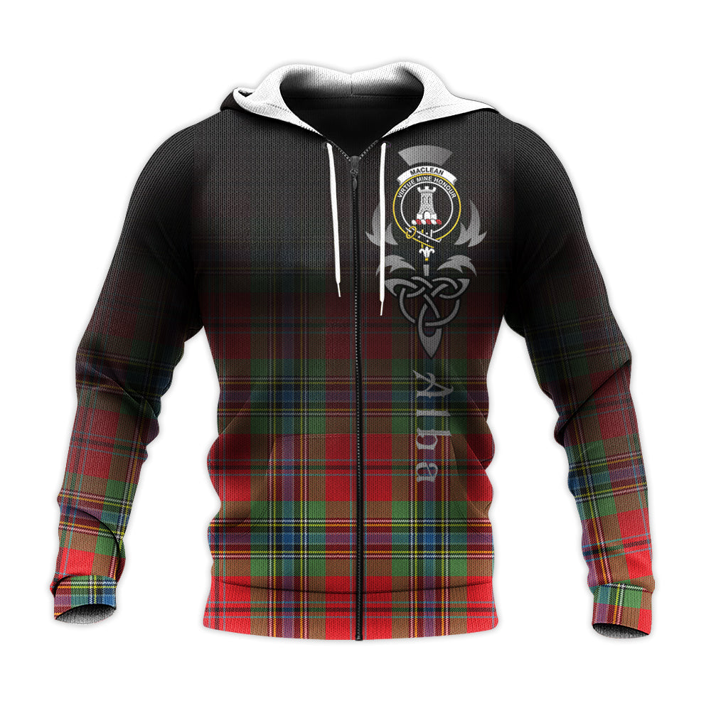 Printivon Maclean Of Duart Modern Tartan Crest Alba Celtic Hoodie