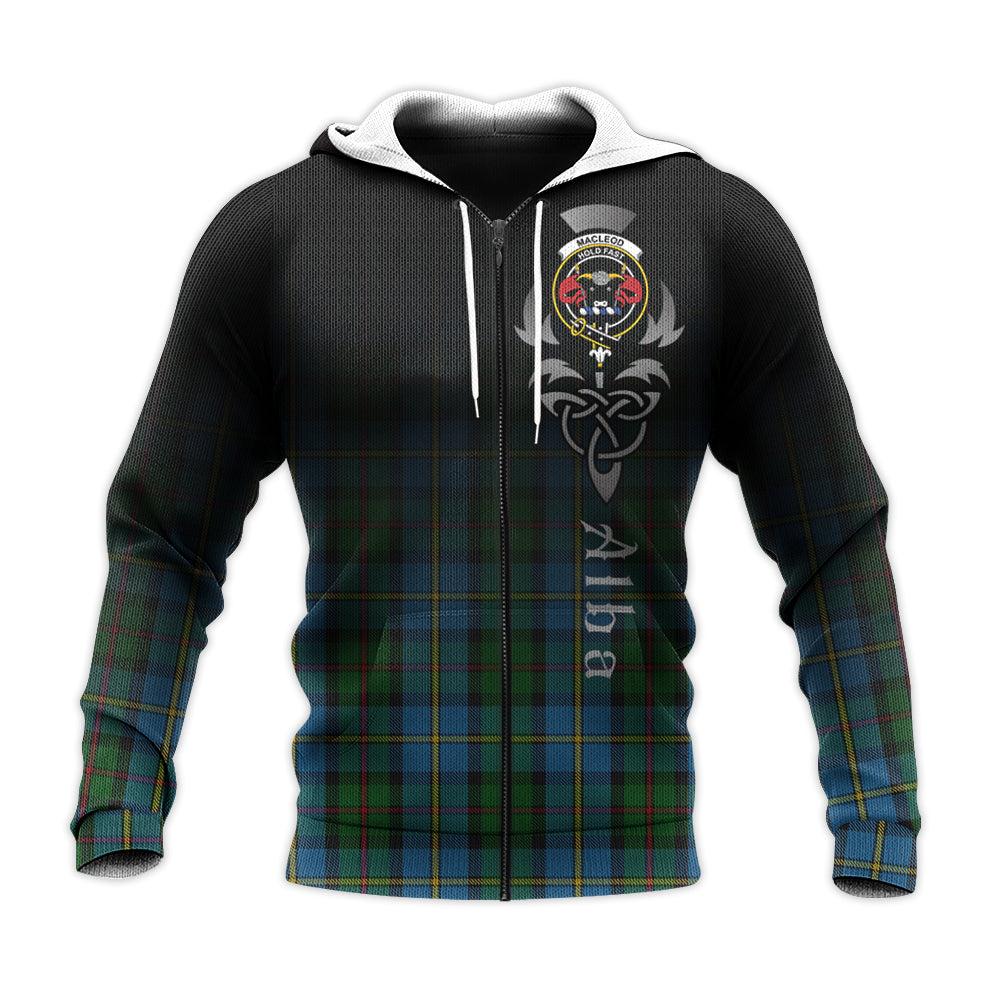 Printivon Macleod Green Tartan Crest Alba Celtic Hoodie