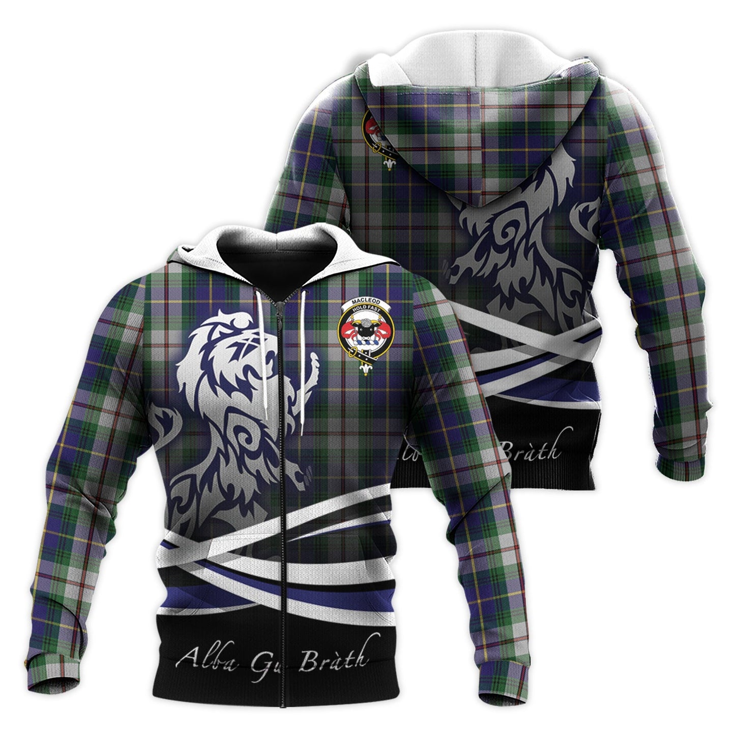 Printivon Macleod Of Californian Tartan Scottish Lion Hoodie