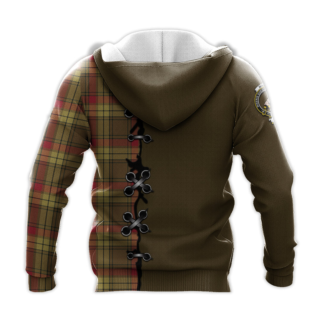 Printivon Macmillan Old Weathered Tartan Hoodie Lion Rampant And Celtic Thistle Style