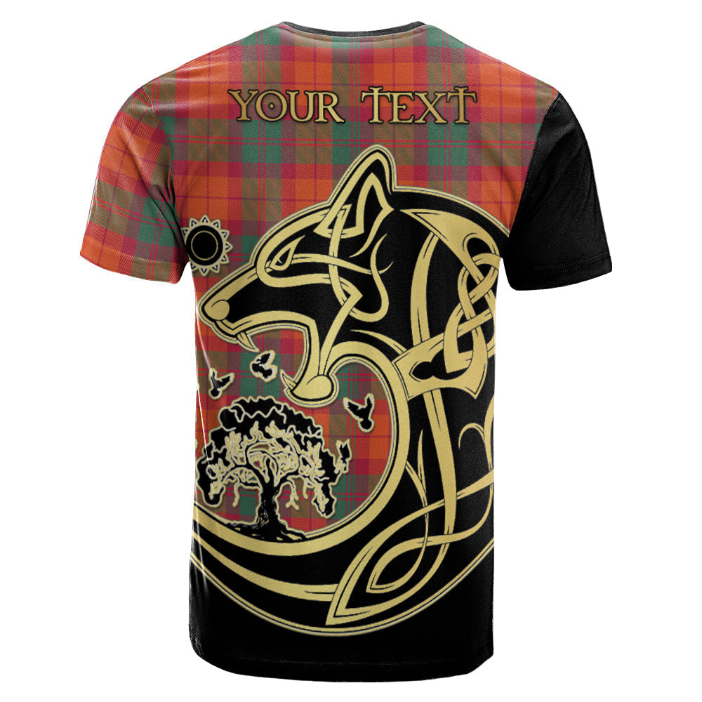 Printivon MacNab Ancient Crest Celtic Wolf Tartan T Shirt Custom Your Text