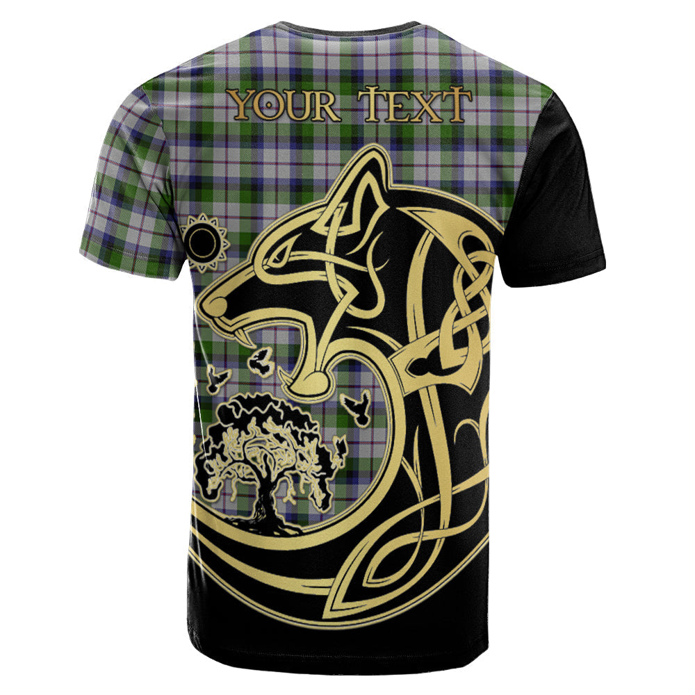 Printivon MacNaughton Dress Crest Celtic Wolf Tartan T Shirt Custom Your Text
