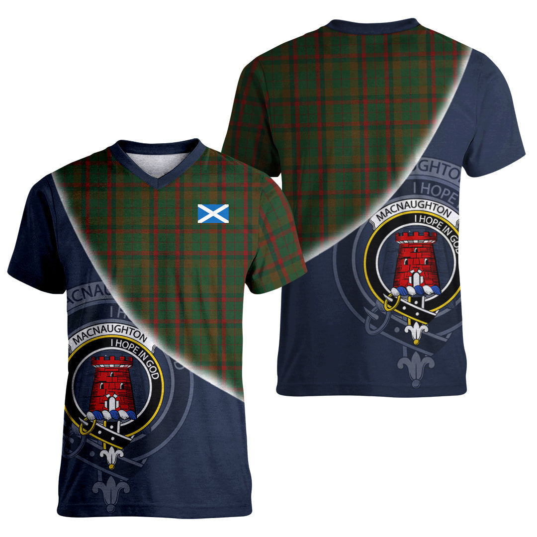 Printivon Macnaughton Hunting Tartan Scottish Crest T Shirt