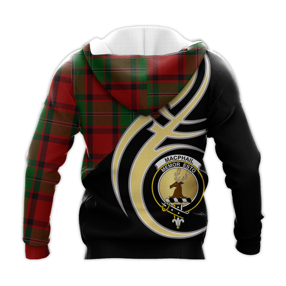 Printivon Macphail Clan Believe In Me Crest Tartan Knitted Hoodie Custom Your Text