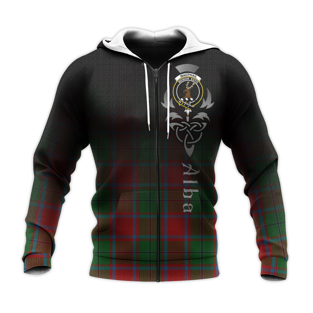 Printivon Macphail Blue Bands Tartan Crest Alba Celtic Hoodie