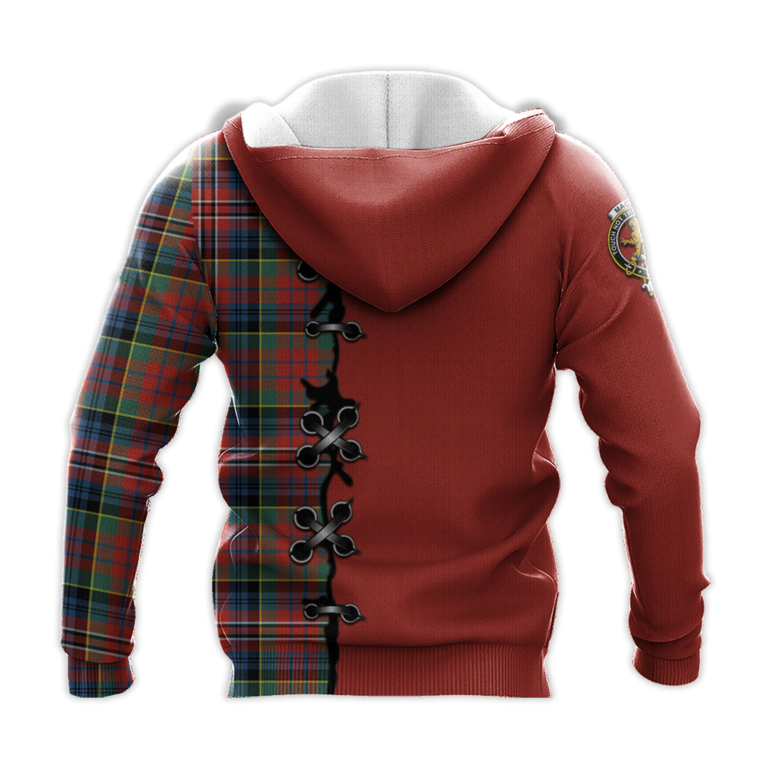 Printivon Macpherson Ancient Tartan Hoodie Lion Rampant And Celtic Thistle Style