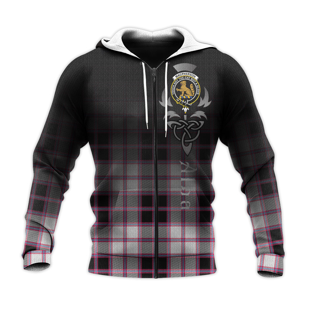 Printivon Macpherson Hunting Modern Tartan Crest Alba Celtic Hoodie