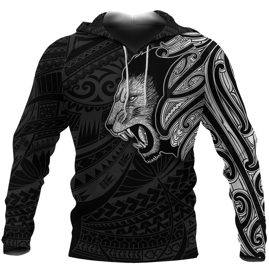 New Zealand Hoodie, Maori Lion Tattoo Pullover Hoodie White