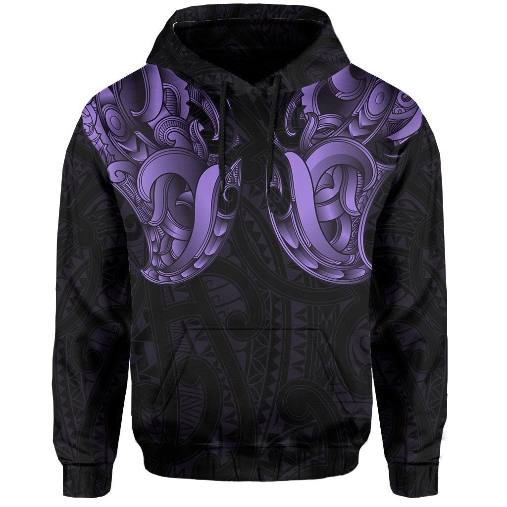 Maori Ta Moko Hoodie New Zealand Pastel Purple