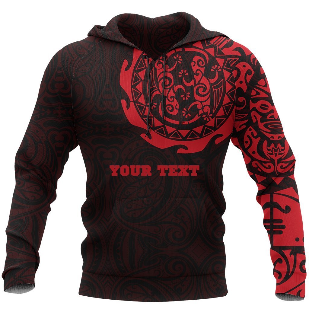 Custom Text Maori Tangaroa Tattoo New Zealand Custom Hoodie Red