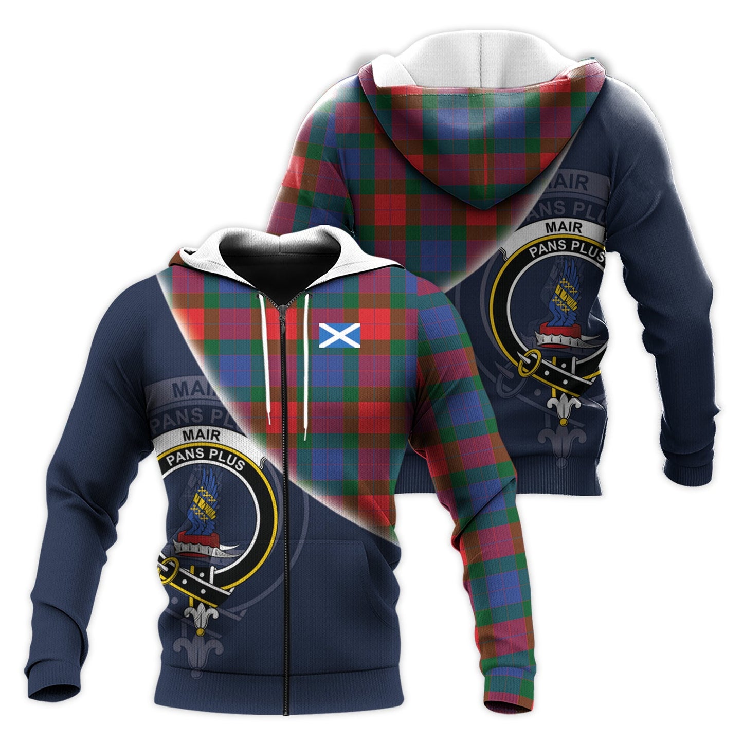 Printivon Mar Tartan Scottish Crest Hoodie