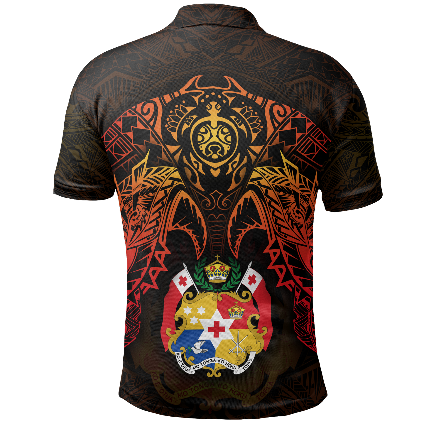 Tonga Polo Shirt - Tonga Coat Of Arms Red Manta Ray