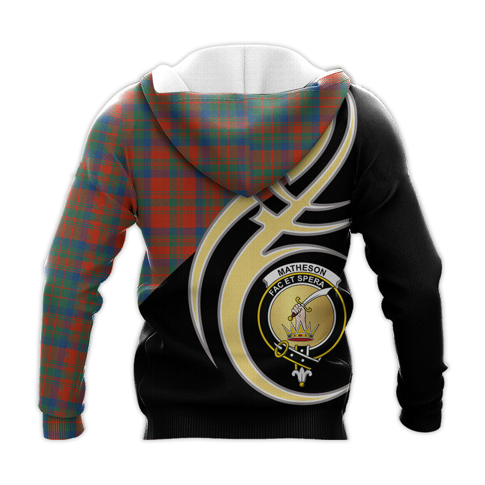 Printivon Matheson Ancient Clan Believe In Me Crest Tartan Knitted Hoodie Custom Your Text