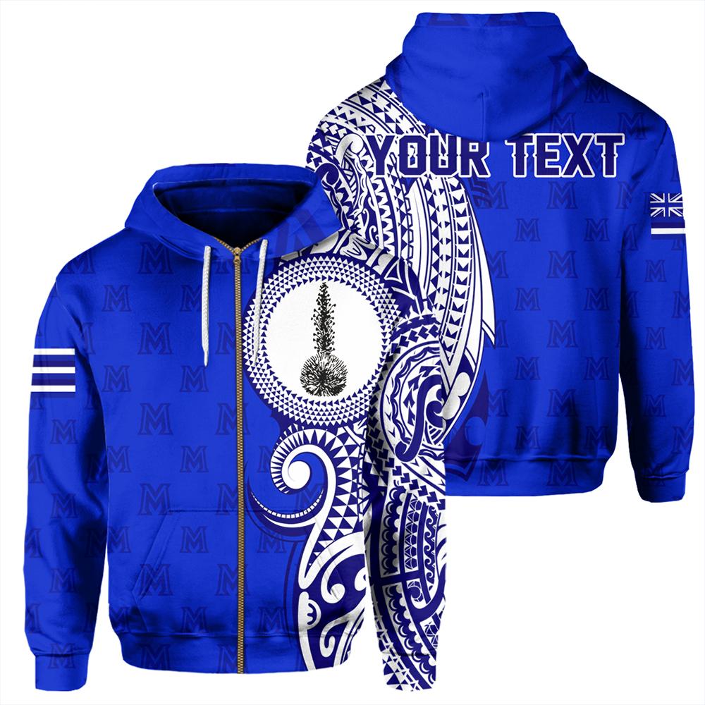 Personalized Hawaii Hoodie Maui High Tribal Kakau Zip Hoodie AH