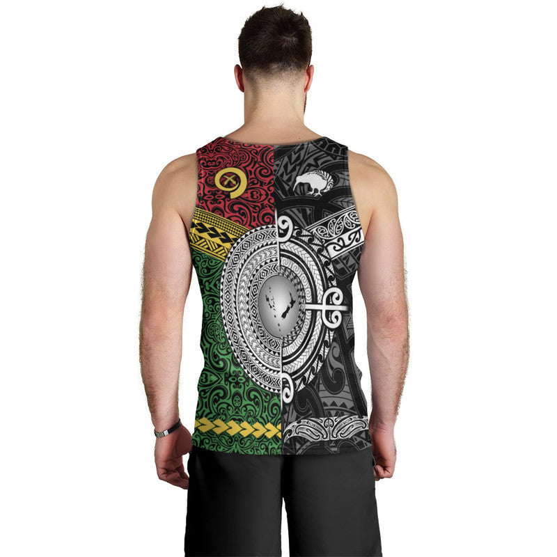 New Zealand And Vanuatu Men Tank Top Together Black