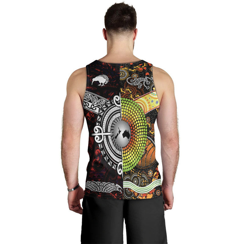 New Zealand Maori Aotearoa And Australia Aboriginal Men Tank Top Together Red