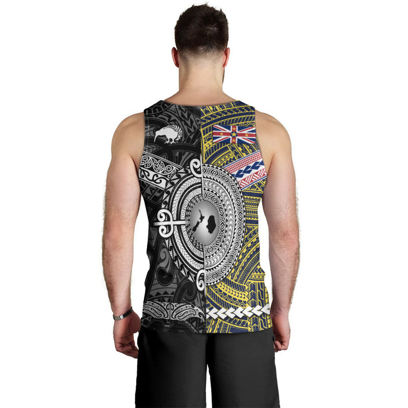New Zealand And Niue Men Tank Top Together Black