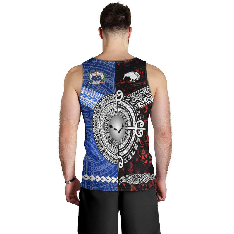 New Zealand And Samoa Men Tank Top Together Red