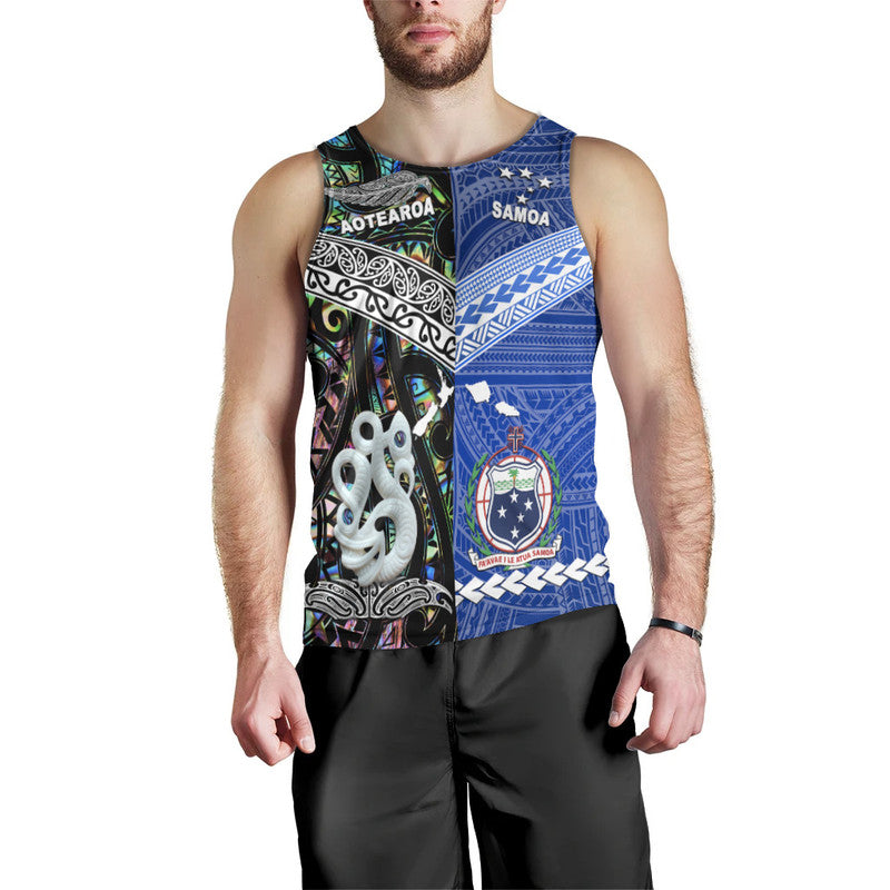 New Zealand And Samoa Men Tank Top Together Paua Shell