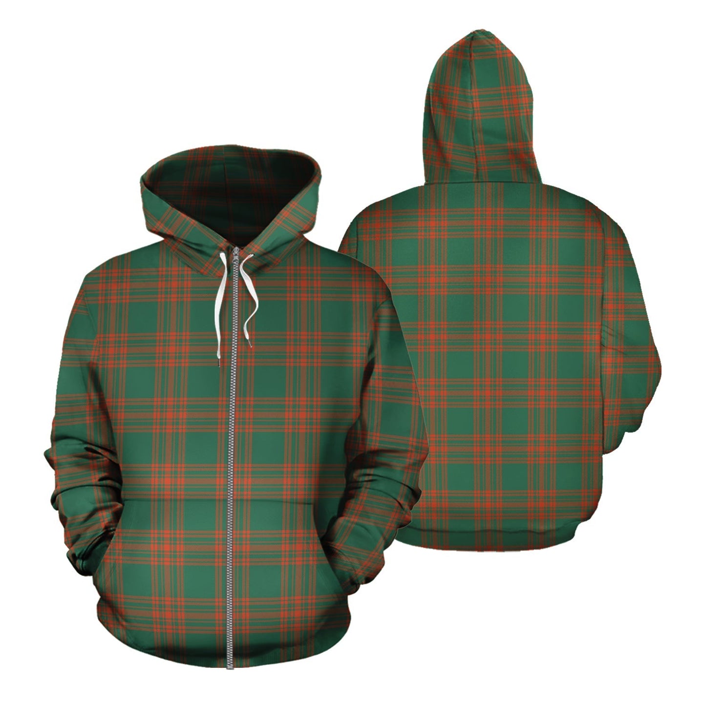 Printivon Menzies Green Ancient Tartan Hoodie