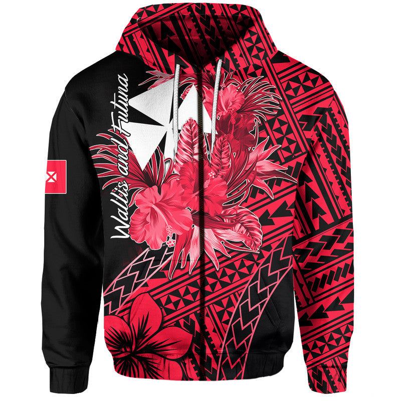 Wallis and Futuna Hoodie Hibiscus Red No.2 Color