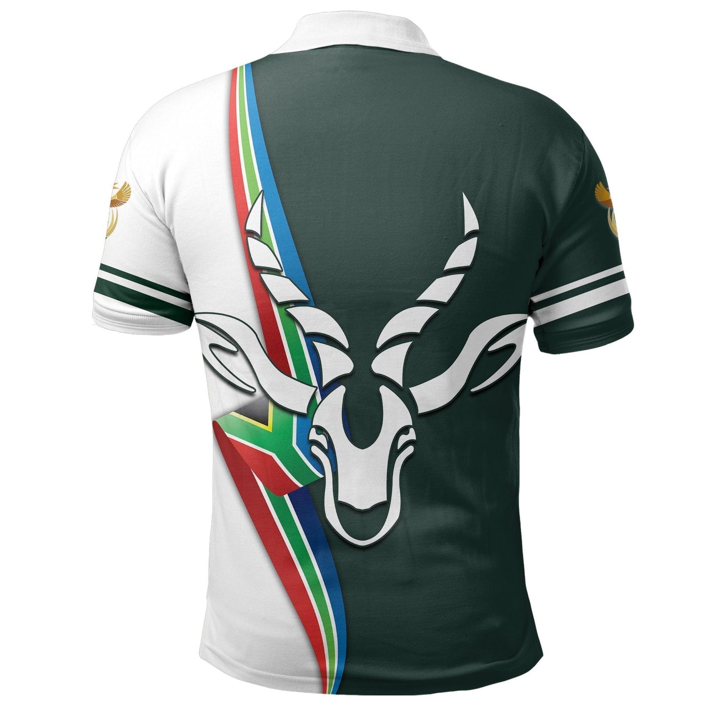 African Golf Shirts South African Springbok Flag Polo Shirt