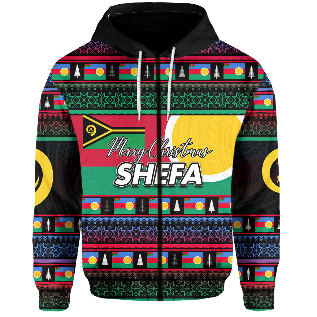 Shefa Province Zip Hoodie Of Vanuatu Christmas