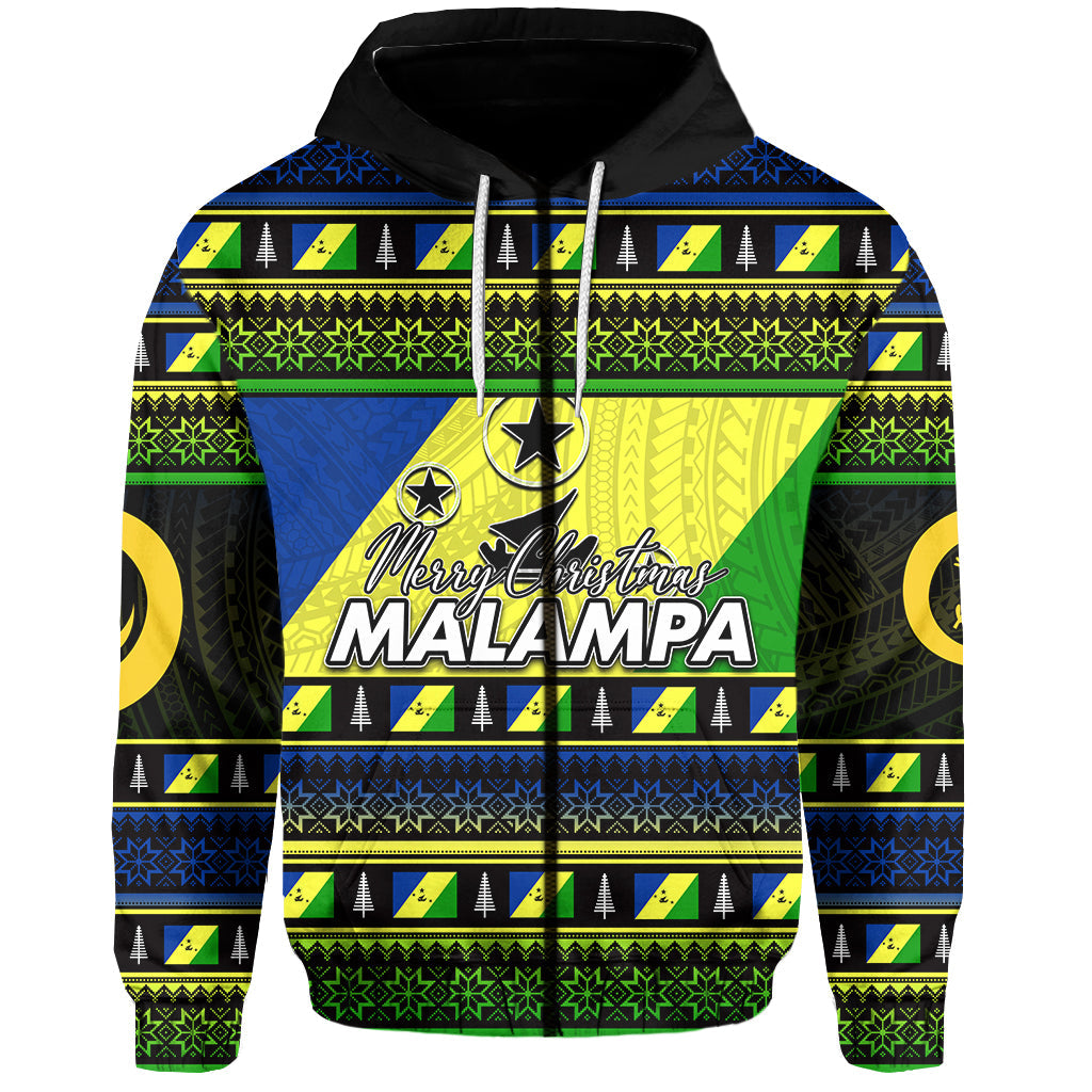 Malampa Province Zip Hoodie Of Vanuatu Christmas