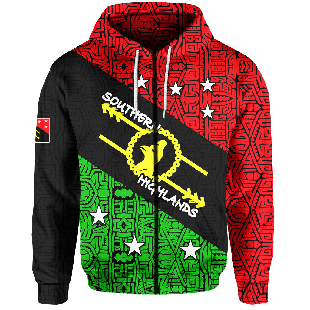 ( Personalised) Southern Highlands Province Zip Hoodie Of Papua New Guinea