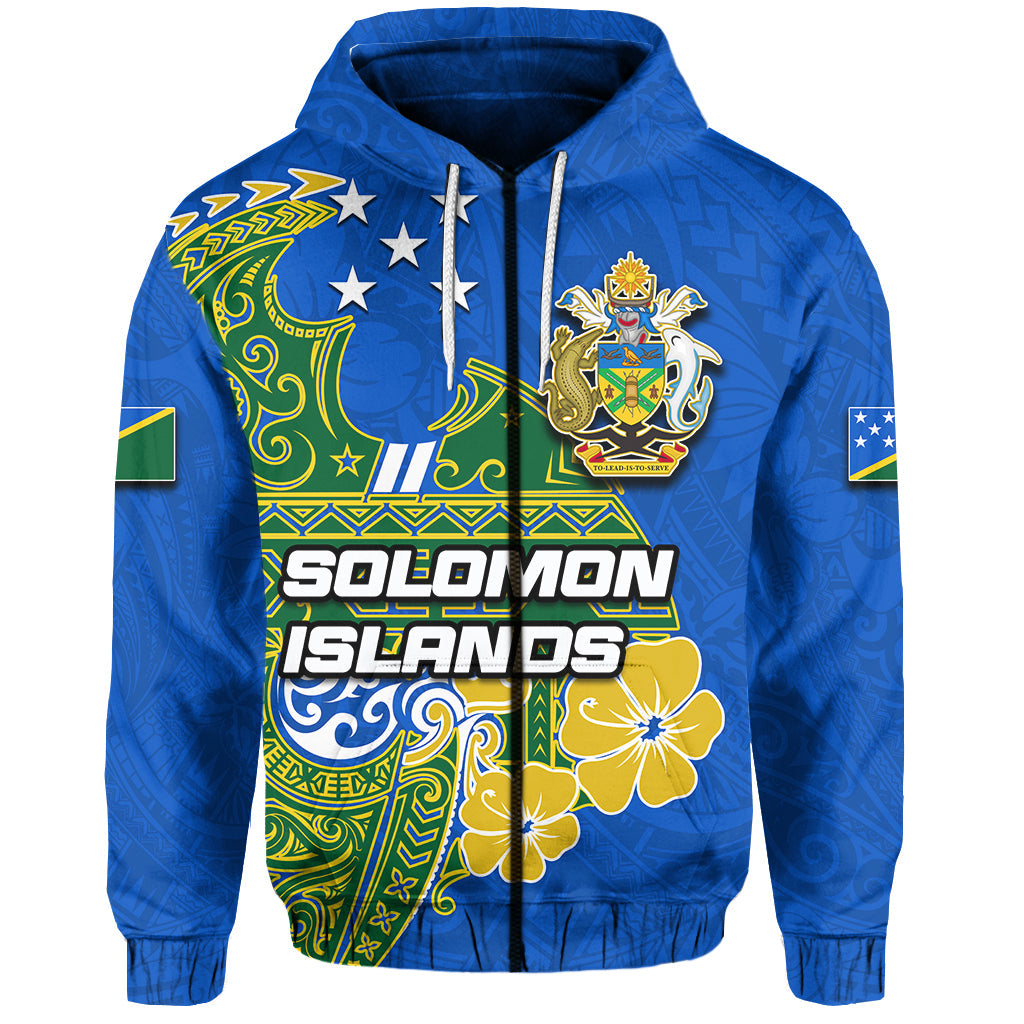 ( Personalised) Solomon Islands Independence 44th Melanesia Tattoo Zip Hoodie