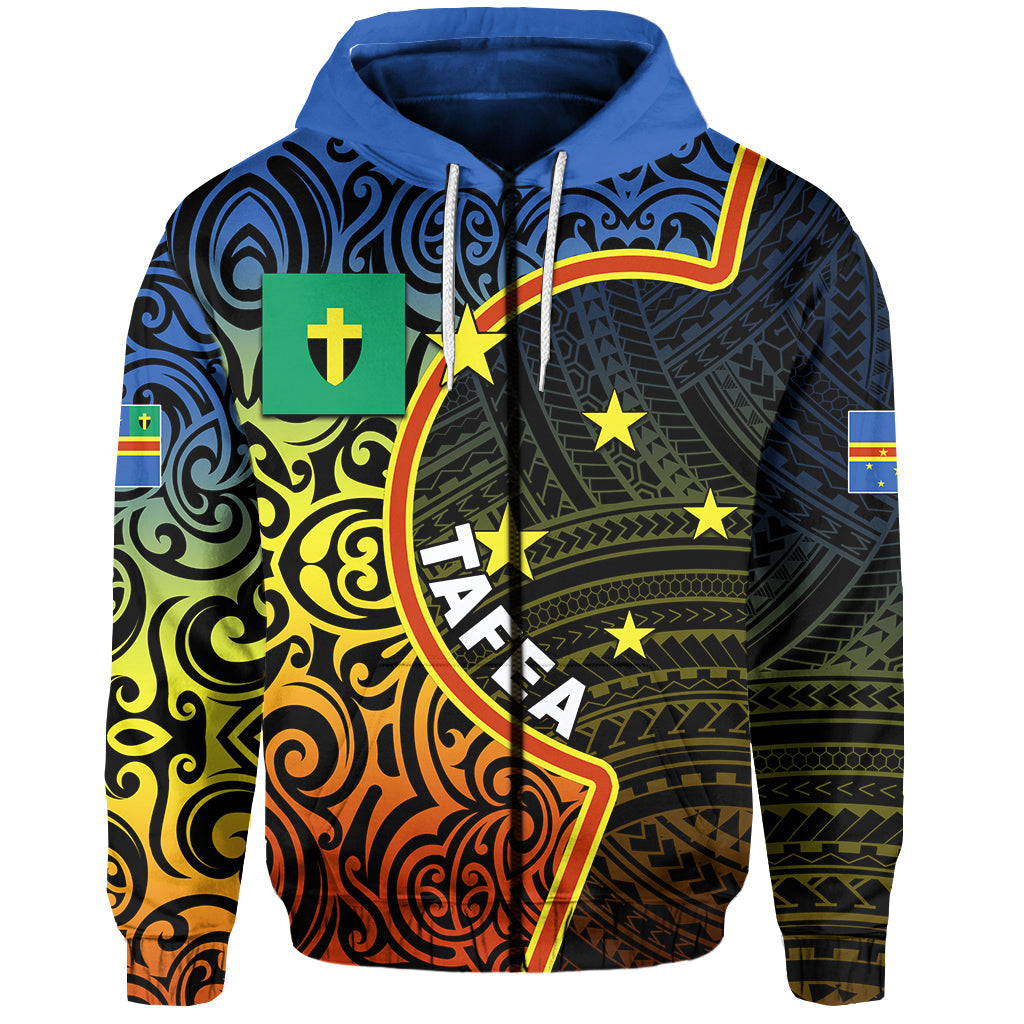 Tafea Day Zip Hoodie Of Vanuatu Polynesian Flag Color