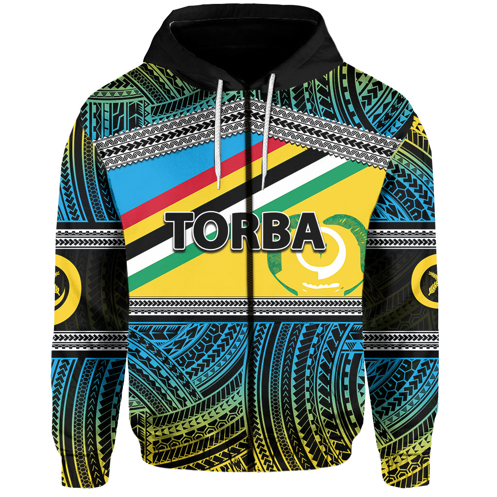 ( Personalised) Torba Province Zip Hoodie Of Vanuatu Polynesian Patterns