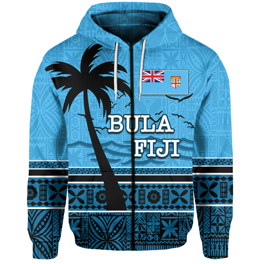 ( Personalised)Bula Fiji Zip Hoodie Tapa