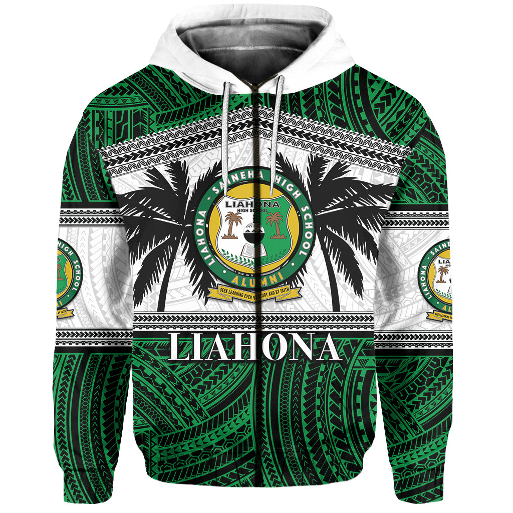 Tonga Liahona High School Zip Hoodie Polynesian Patterns