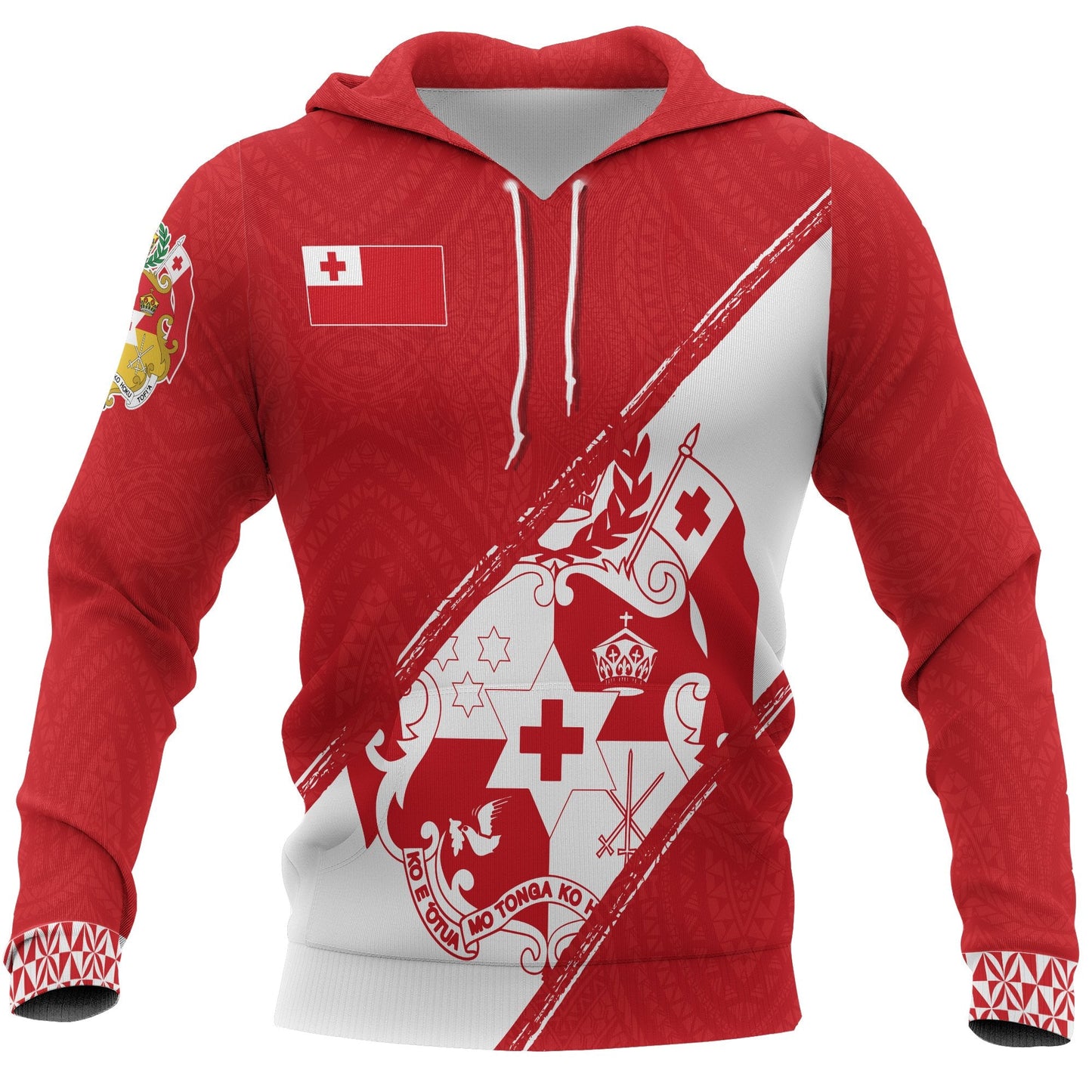 Tonga Hoodie Love Tonga Flag Red Zip Up Hoodie