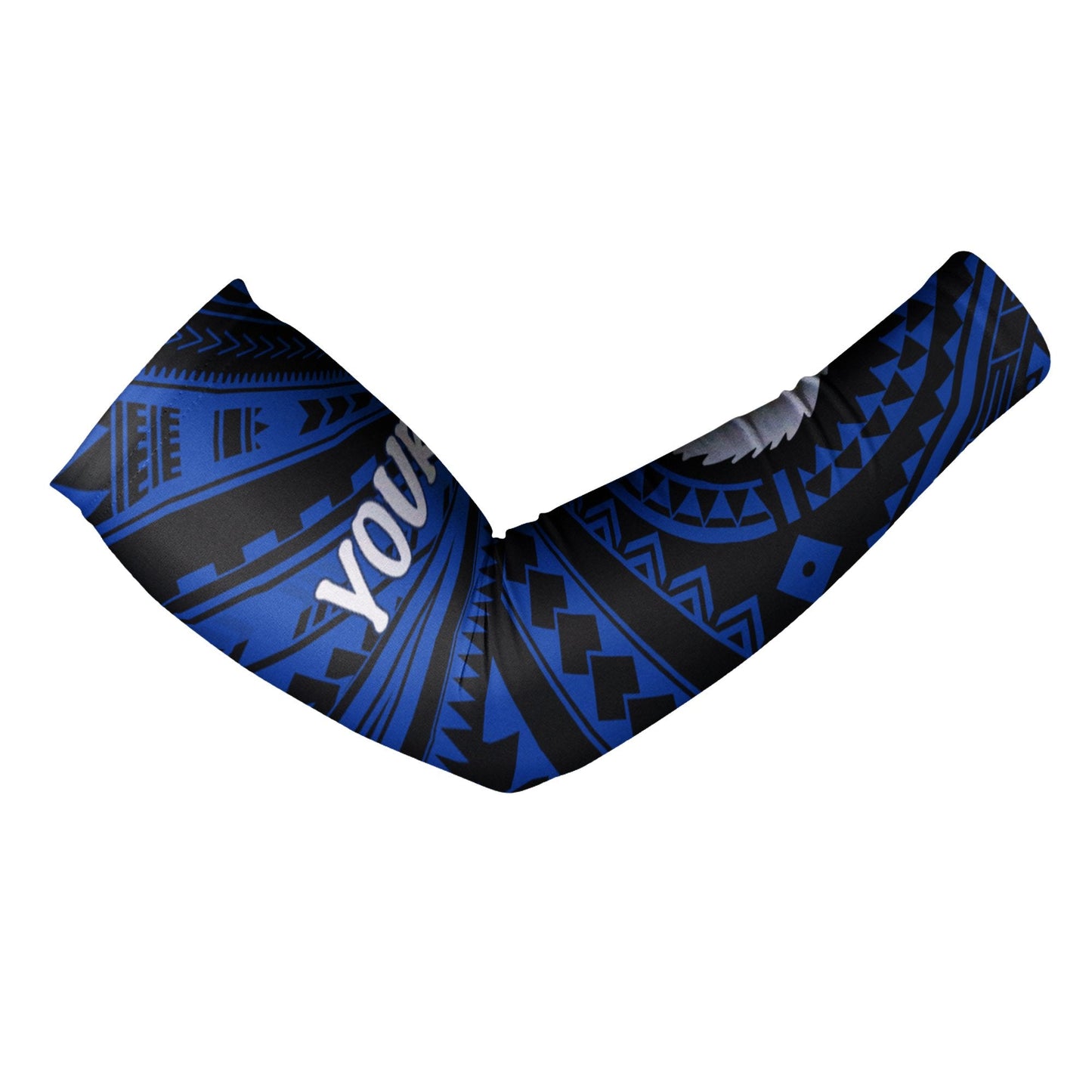 Cook Island Personalised Arm Sleeve - Seal With Polynesian Tattoo Style ( Blue)