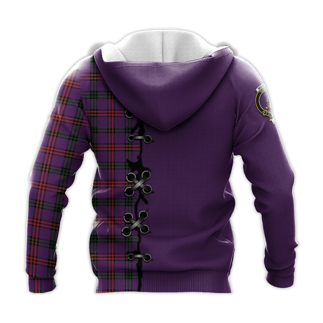 Printivon Montgomery Modern Tartan Hoodie Lion Rampant And Celtic Thistle Style