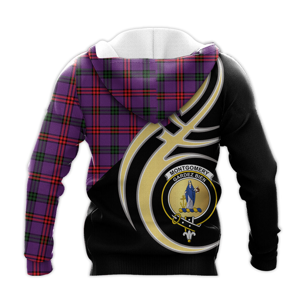 Printivon Montgomery Modern Clan Believe In Me Crest Tartan Knitted Hoodie Custom Your Text