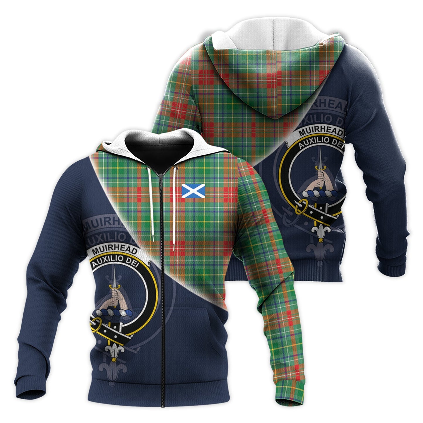 Printivon Muirhead Tartan Scottish Crest Hoodie