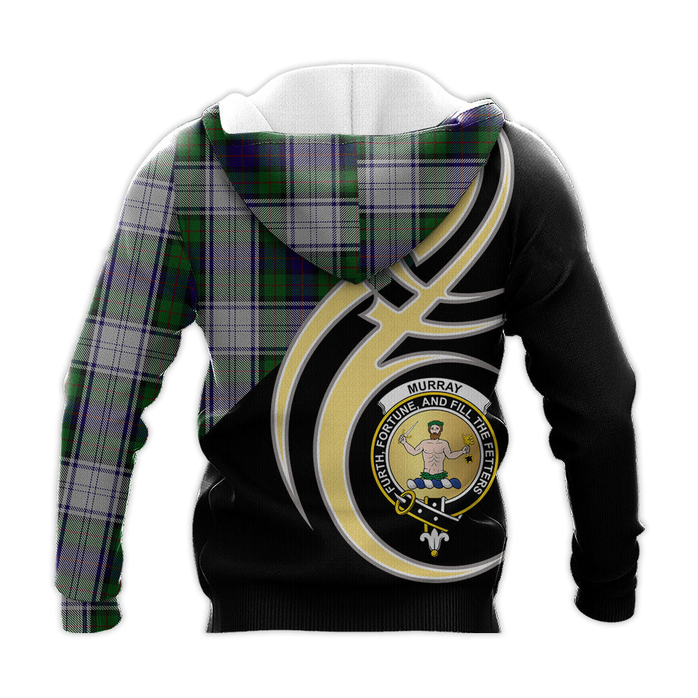 Printivon Murray Of Atholl Dress Clan Believe In Me Crest Tartan Knitted Hoodie Custom Your Text