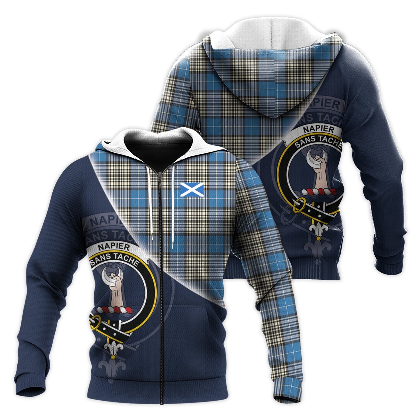 Printivon Napier Ancient Tartan Scottish Crest Hoodie